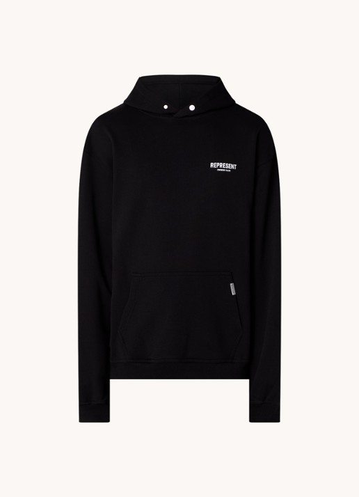 Represent Owners Club hoodie met logo- en backprint - voorkant 4 zwart