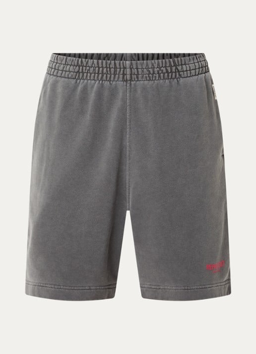 Represent Owners Club loose fit korte joggingbroek met logoprint - voorkant 3 antraciet