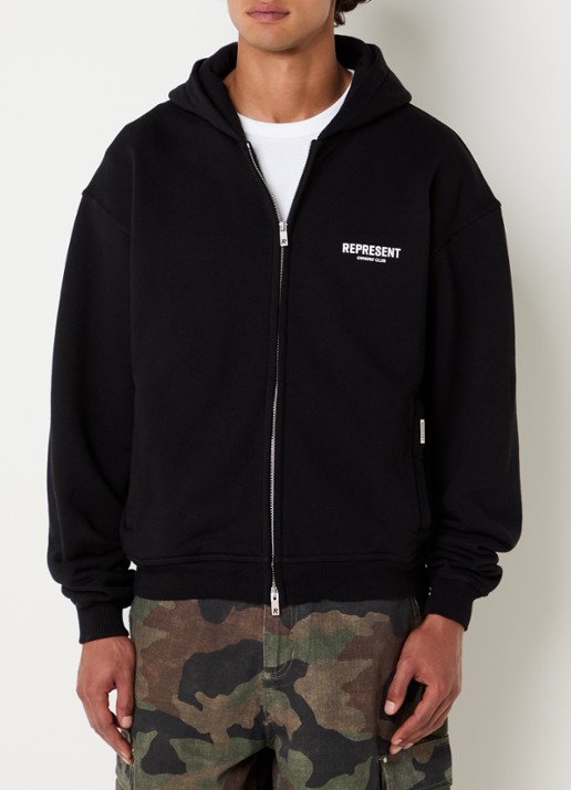 Represent Owners Club sweatvest met logo- en backprint - achterkant 5 zwart