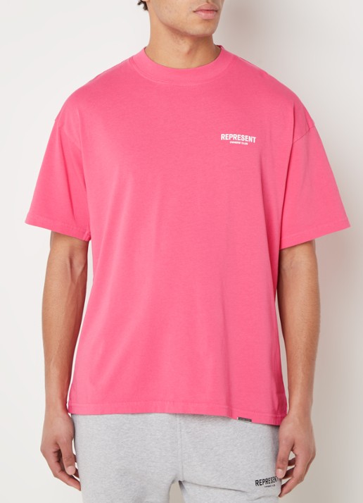 Represent Owners Club T-shirt met logo- en backprint - achterkant 4 roze