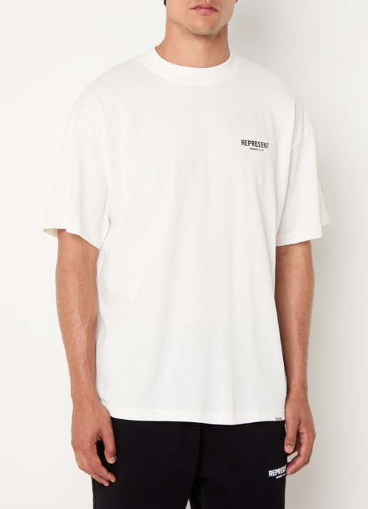 Represent Owners Club T-shirt met logo- en backprint - achterkant 4 wit