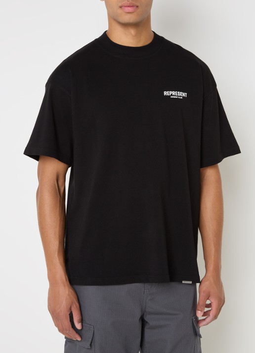 Represent Owners Club T-shirt met logo- en backprint - achterkant 3 zwart