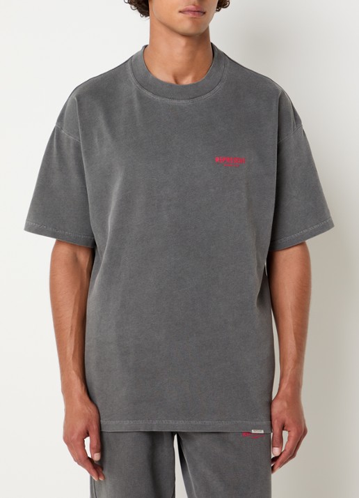 Represent Owners Club T-shirt met logo- en backprint - achterkant 4 antraciet