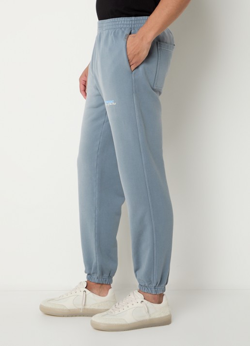 Represent Patron Of The Club tapered fit joggingbroek met verwassen afwerking en steekzakken - detail 5 staalblauw