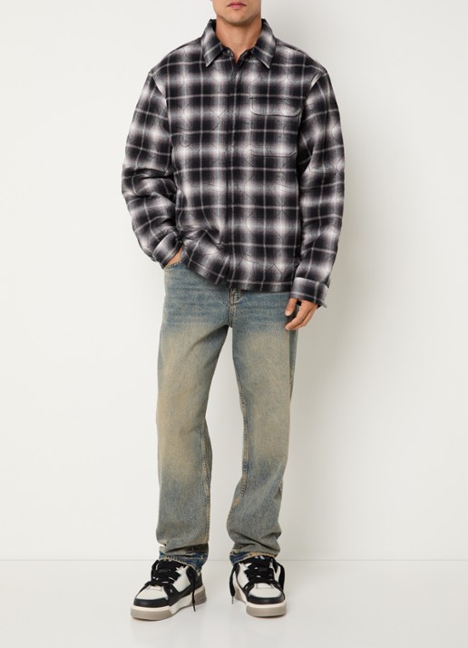 Represent Quilted jack met borstzak - voorkant 4 zwart