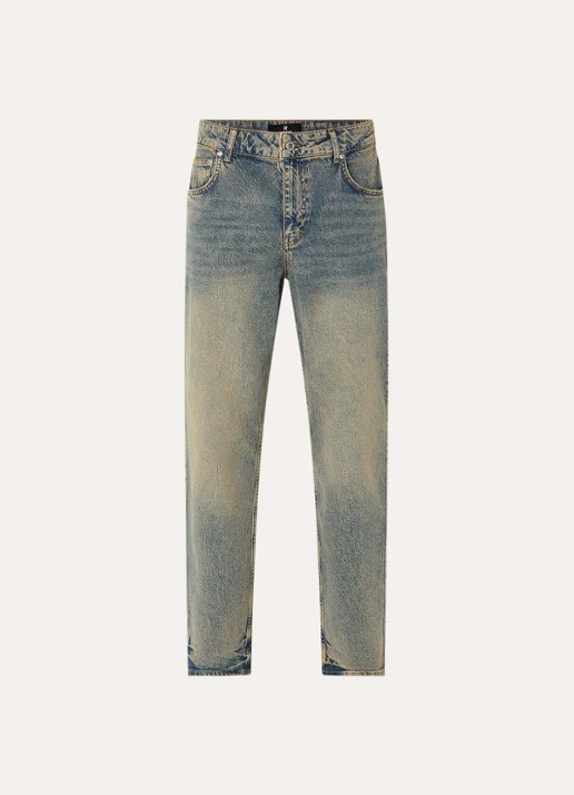 Represent R2 straight leg jeans met gekleurde wassing - voorkant blauw