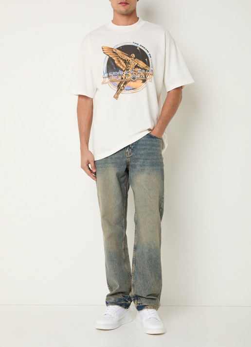 Represent R2 straight leg jeans met gekleurde wassing - voorkant 2 blauw