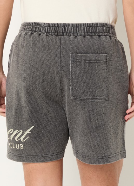 Represent Script straight fit korte broek met logo - achterkant 4 grijs
