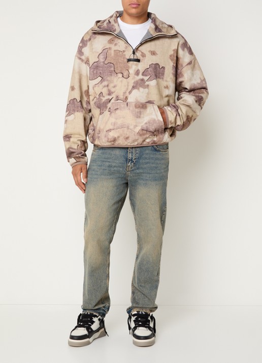 Represent Storm hoodie met print en kangoeroezak - voorkant 4 beige