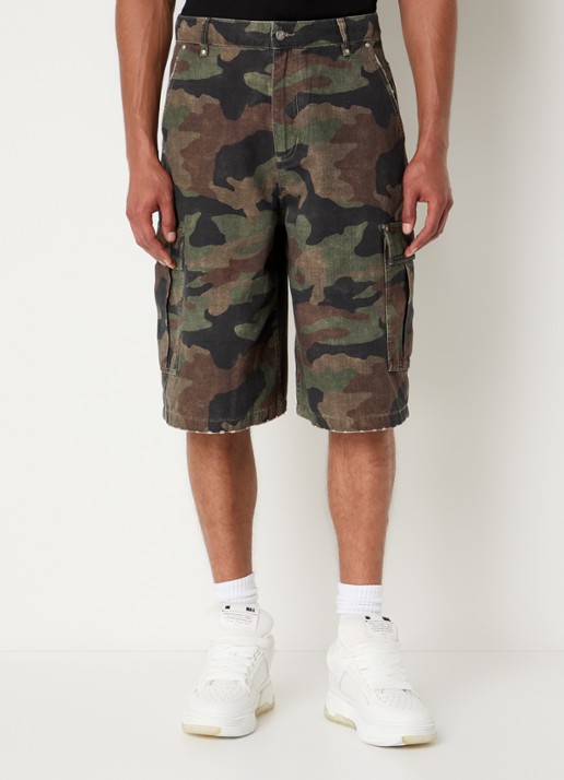 Represent Straight fit korte broek met camouflageprint