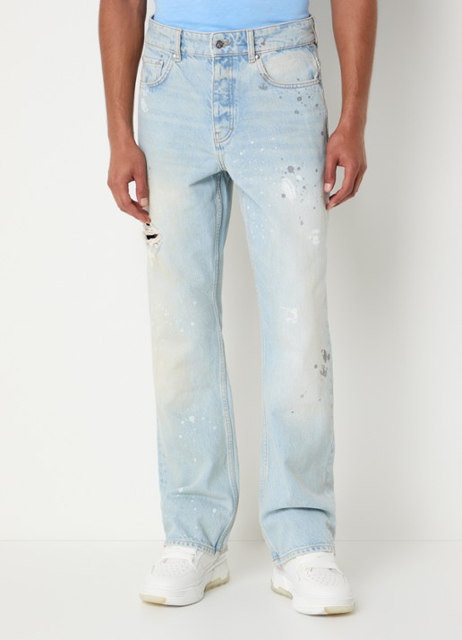 Represent Straight leg jeans met destroyed afwerking