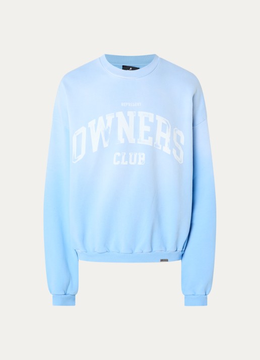 Represent Sweater met logoprint - voorkant 3 blauw