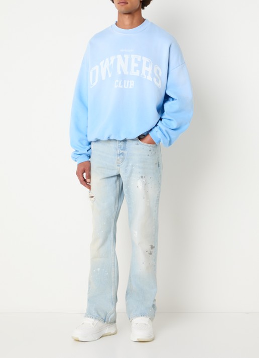 Represent Sweater met logoprint - voorkant 4 blauw