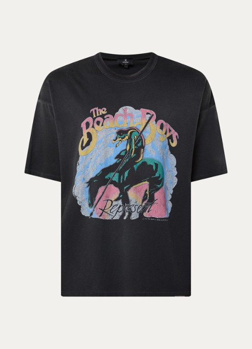 Represent T-shirt met front- en backprint - voorkant 3 antraciet