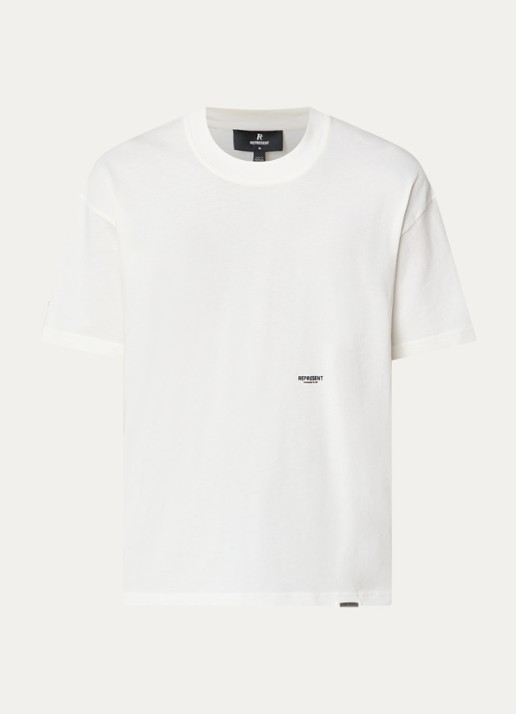 Represent T-shirt met logo - voorkant gebroken wit