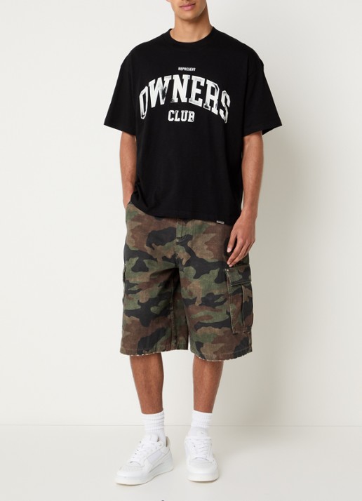 Represent T-shirt met logoprint - voorkant 2 zwart