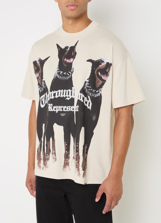 Represent Thoroughbred T-shirt met logoprint - detail 2 beige