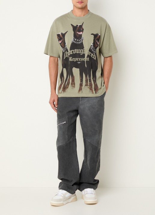 Represent Thoroughbred T-shirt met logoprint - voorkant 2 lichtgroen