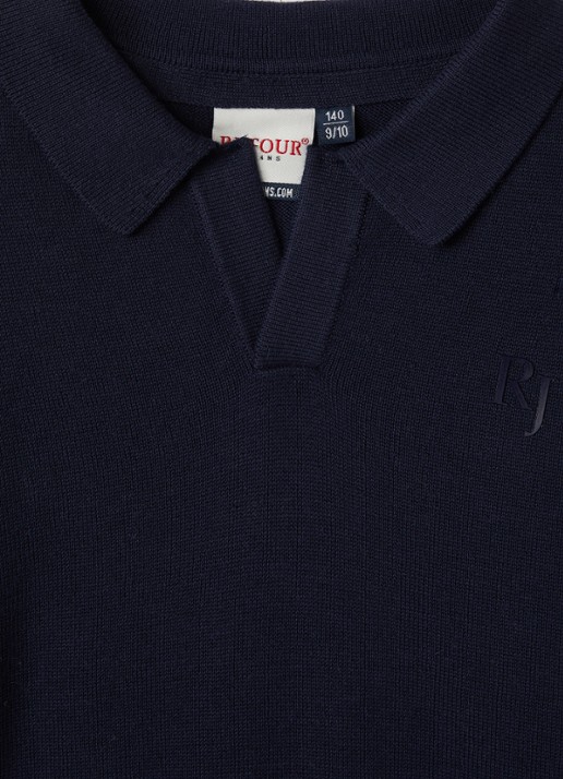 Retour Jeans Camiel fijngebreide polo - detail donkerblauw