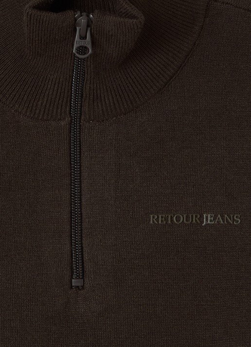 Retour Jeans Charles pullover met opstaande kraag - detail 3 donkerbruin