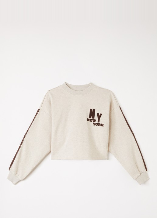 Retour Jeans Evita cropped sweater met flock print