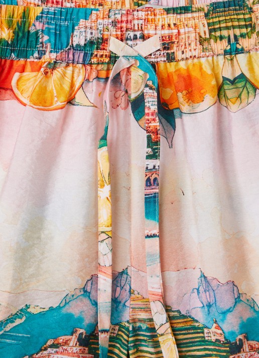 Retour Jeans Fee wide fit korte broek met print - detail 3 roze