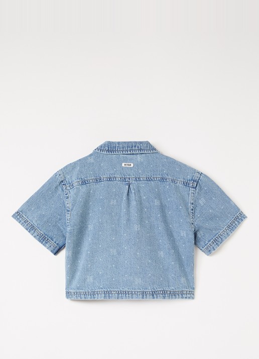 Retour Jeans Flore blouse van denim - voorkant 2 indigo