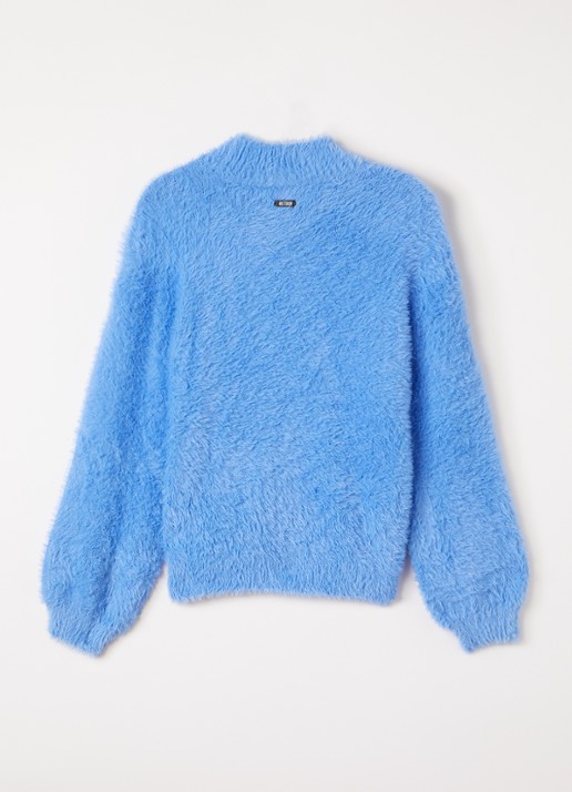 Retour Jeans Iris trui van imitatiebont - voorkant 2 blauw