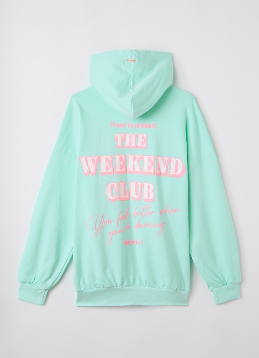 Retour Jeans Isla hoodie met borduring - voorkant 2 mint