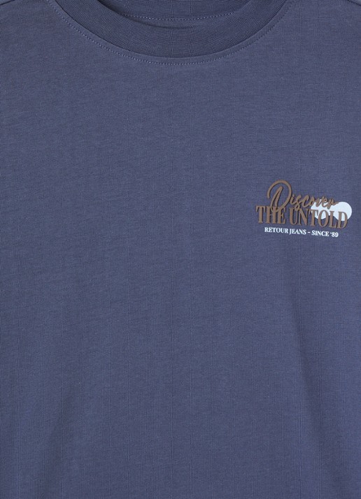 Retour Jeans Juan longsleeve met logoprint - detail donkerblauw