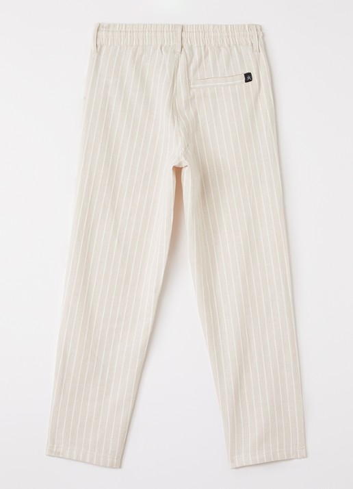 Retour Jeans Jurgen straight fit pantalon met streepprint - voorkant 2 beige