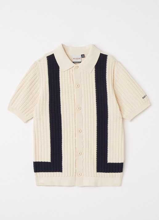 Retour Jeans Kane ribgebreid vest met ingebreid patroon