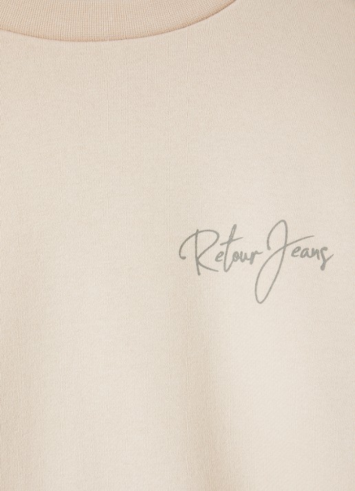 Retour Jeans Kelto sweater met logo- en backprint - detail 3 beige