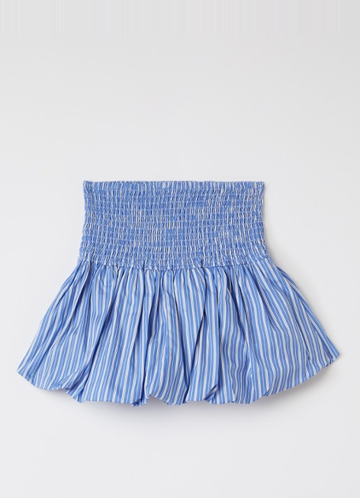 Retour Jeans Layla rok met streepprint - voorkant 2 staalblauw