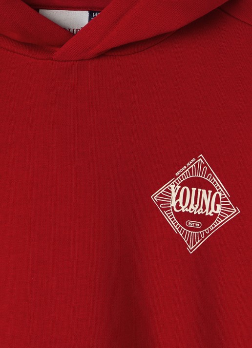 Retour Jeans Marijn hoodie met front- en backprint - detail 3 rood