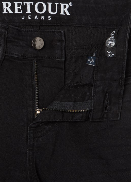 Retour Jeans Mikkie flared jeans met donkere wassing - detail zwart