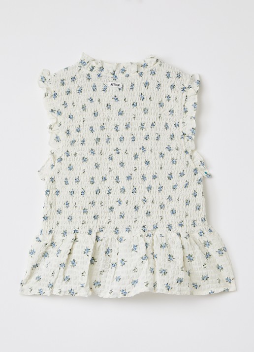 Retour Jeans Monica blouse met bloemenprint - voorkant 2 gebroken wit