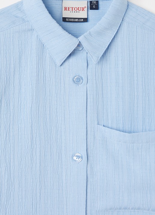 Retour Jeans Olivia blouse met structuur - detail 3 lichtblauw