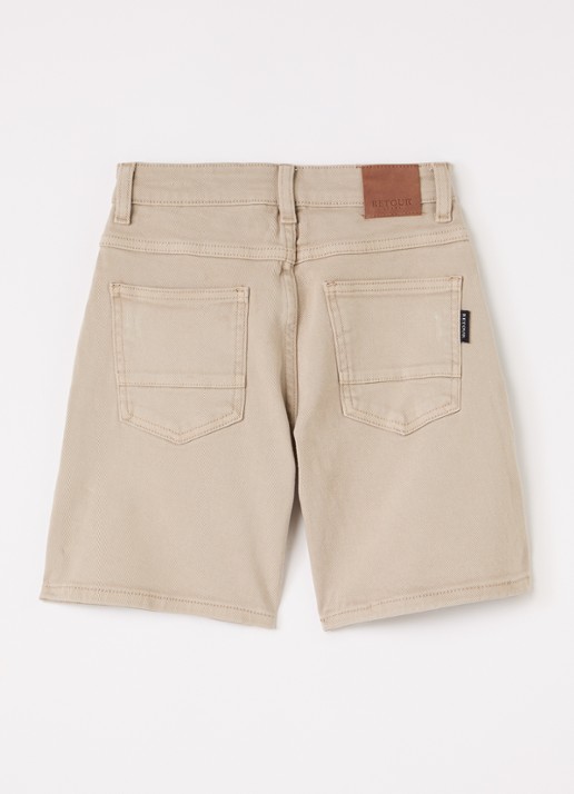 Retour Jeans Quin loose fit korte broek van denim - voorkant 2 zand