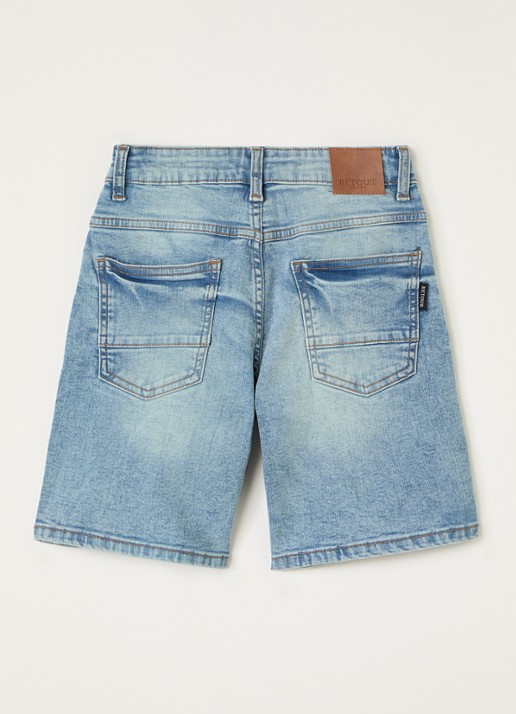 Retour Jeans Quin loose fit korte broek van denim - voorkant 3 blauw
