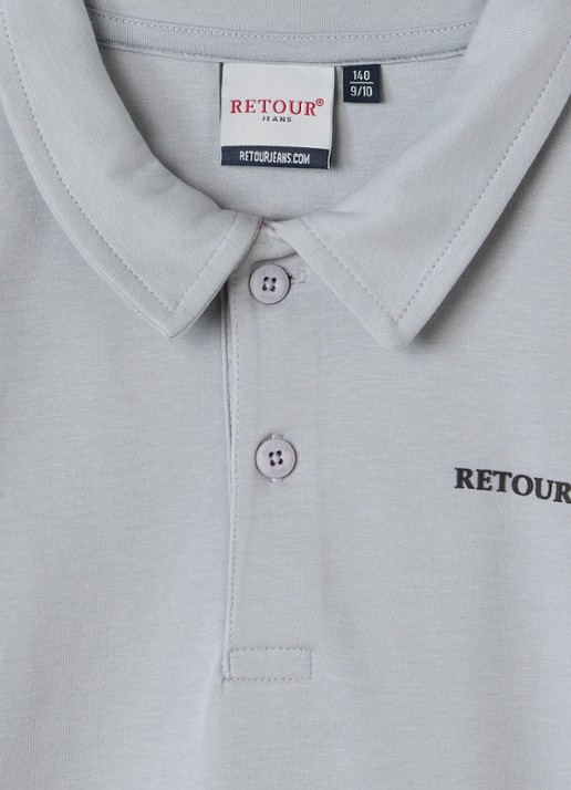 Retour Jeans Rico polo met logo - detail 3 grijs