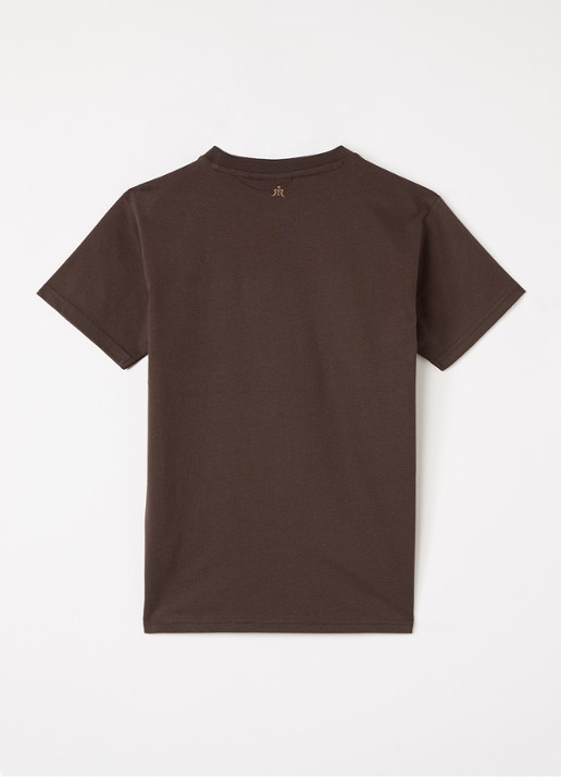 Retour Jeans Seth T-shirt met logo - voorkant 2 chocoladebruin