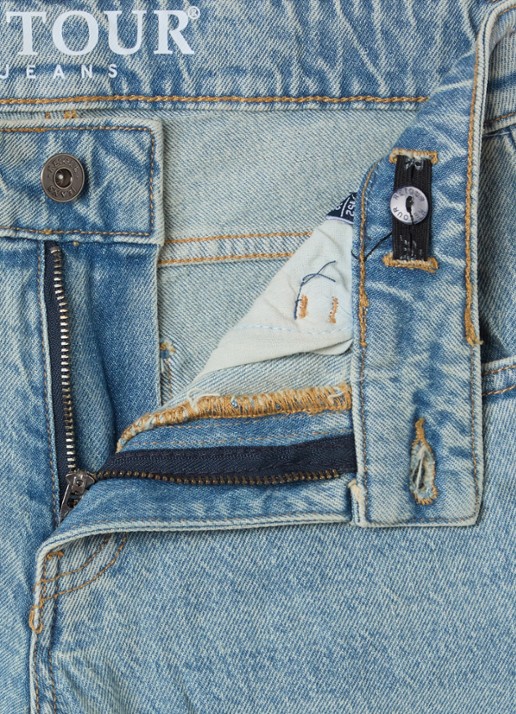 Retour Jeans Stanley straight fit cargobroek van denim - detail indigo