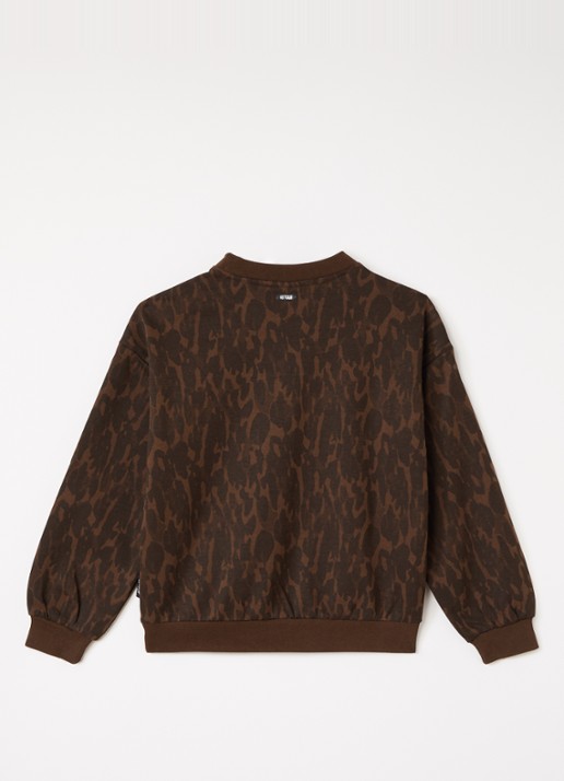 Retour Jeans Vada sweater met panterprint - voorkant 3 lichtbruin