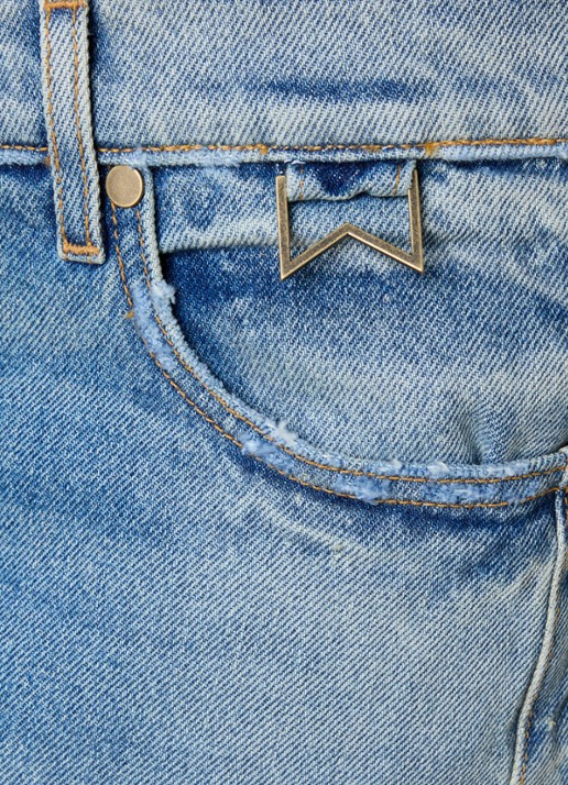 Rhude 90's Traxedo loose fit jeans met lichte wassing - detail 5 indigo