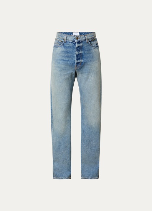 Rhude 90's Traxedo loose fit jeans met lichte wassing - voorkant indigo