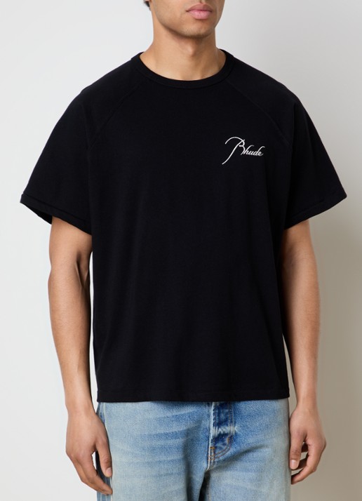 Rhude Classique T-shirt met logoborduring - achterkant zwart