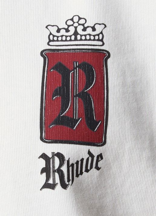 Rhude Fumar 91 T-shirt met logo- en backprint - detail 3 creme