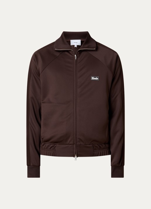 Rhude Madera sweatvest met logo - voorkant 2 chocoladebruin