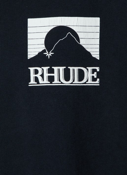 Rhude Moonlight T-shirt met logo- en backprint - detail 5 zwart